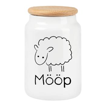 Mööp Schaf - Keksdose mit Holzdeckel - Weiß - Vorne