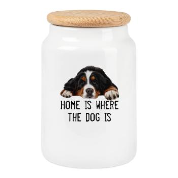 Berner Sennenhund - Keksdose mit Holzdeckel - Weiß - Vorne