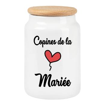 BRIDE'S GIRLFRIENDS - Cookie Jar with Wooden Lid - white - Front