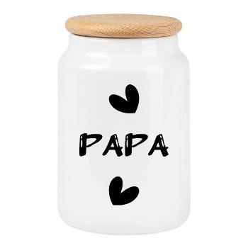 HAPPY FATHER'S DAY. DAD. FATHER's DAY - Cookie Jar with Wooden Lid - white - Front