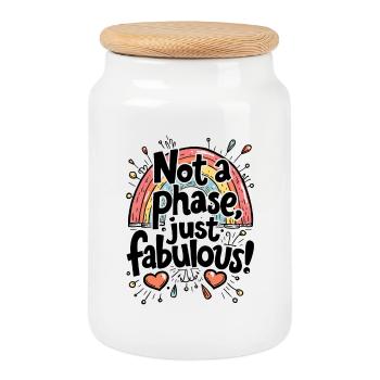 KEINE PHASE, NUR FABELHAFT - Keksdose mit Holzdeckel - Weiß - Vorne