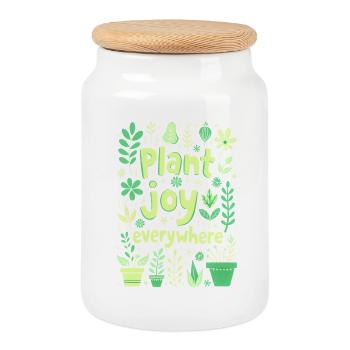 PLANTEZ DE LA JOIE PARTOUT - Boîte à biscuits avec couvercle en bois - blanc - Devant