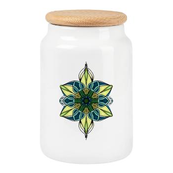 Ornament - Cookie Jar with Wooden Lid - white - Front