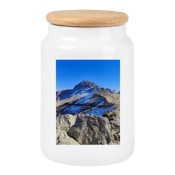 Galibier - Keksdose mit Holzdeckel - Weiß - Vorne