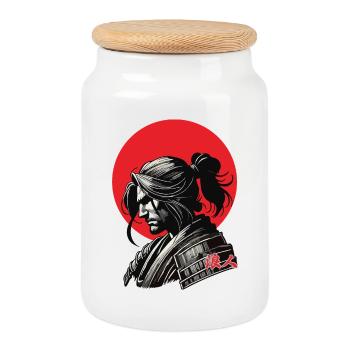 Ronin Warrior - Cookie Jar with Wooden Lid - white - Front