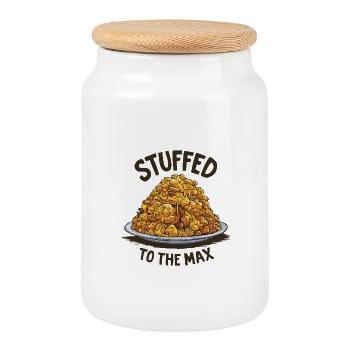 Stuffed to the Max - Keksdose mit Holzdeckel - Weiß - Vorne