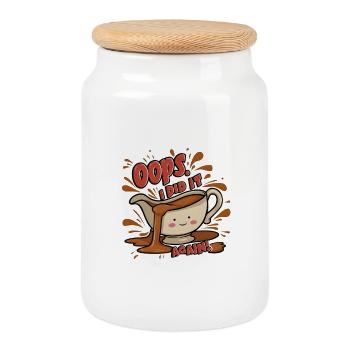 Gravy Boat Mishap - Keksdose mit Holzdeckel - Weiß - Vorne