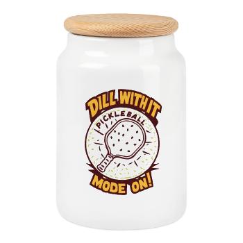 De l’aneth avec - Boîte à biscuits avec couvercle en bois - blanc - Devant
