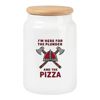Pillage viking - Boîte à biscuits avec couvercle en bois - blanc - Devant