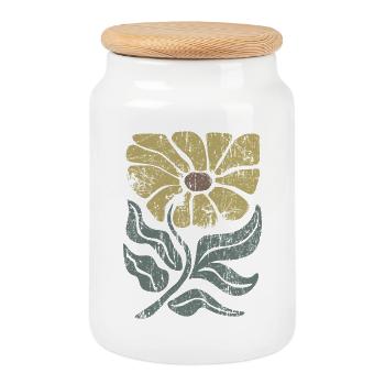 Blumen - Frühling - Sommer - Spruch - Keksdose mit Holzdeckel - Weiß - Vorne