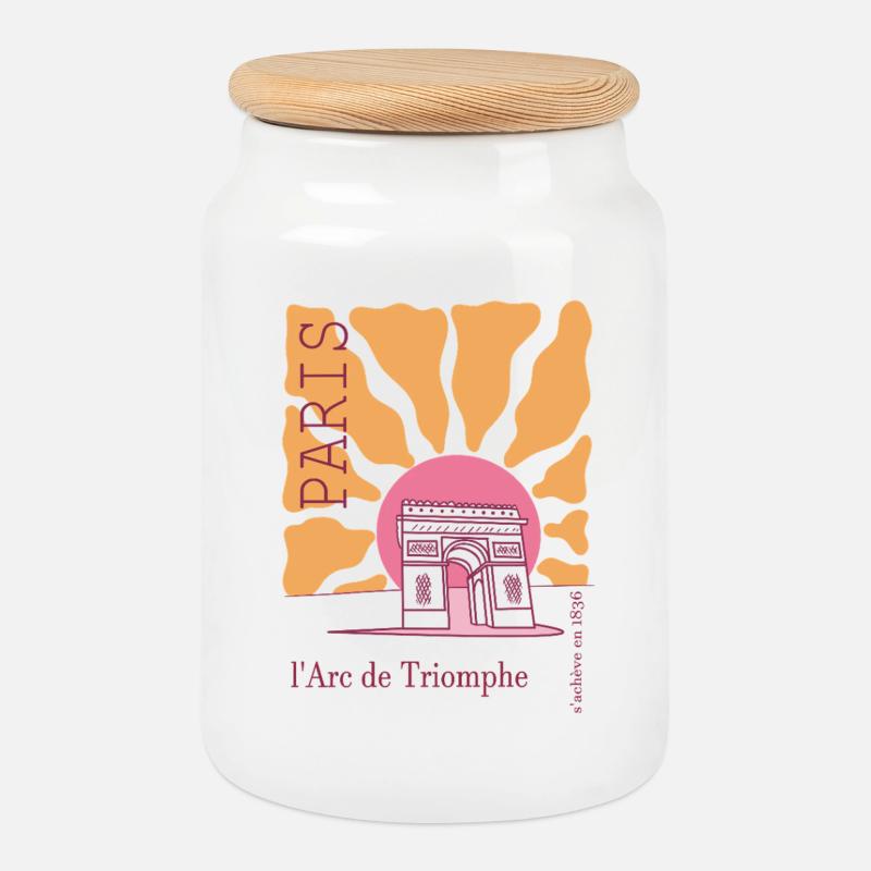 Frankreich arc de triomphe - Keksdose mit Holzdeckel - Weiß
