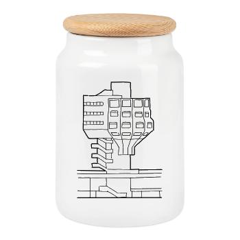 Bierpinsel in Steglitz - Cookie Jar with Wooden Lid - white - Front