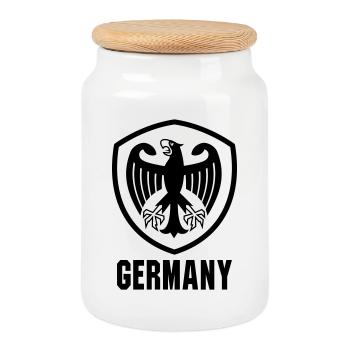 Federal Eagle Coat of Arms Germany - Cookie Jar with Wooden Lid - white - Front
