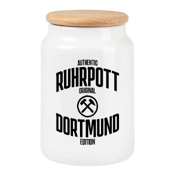 Chemise Ruhrpott édition dortmund - Boîte à biscuits avec couvercle en bois - blanc - Devant