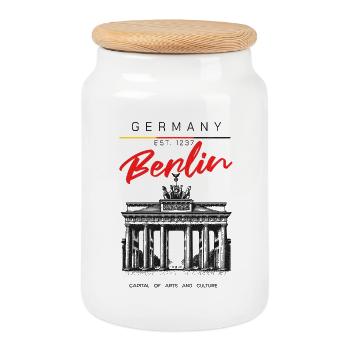 Berlin, capitale de l’art et de la culture - Boîte à biscuits avec couvercle en bois - blanc - Devant
