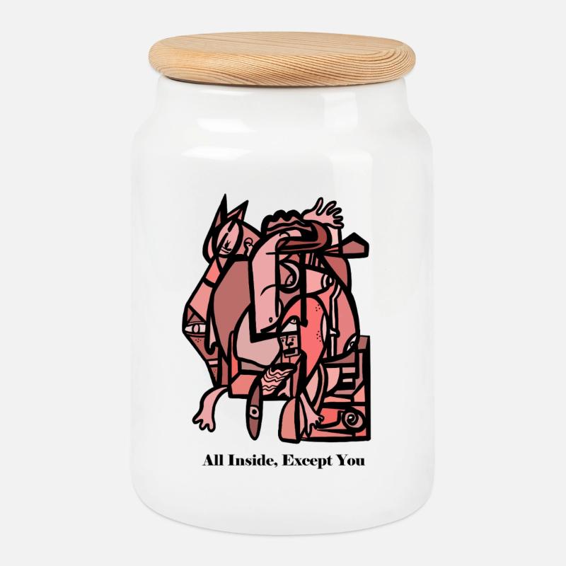 All Inside, Except You - Keksdose mit Holzdeckel - Weiß