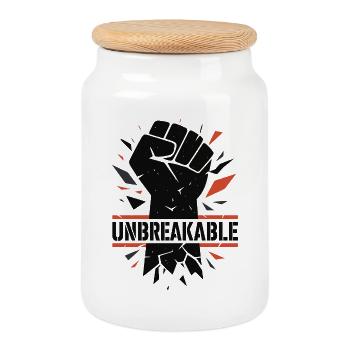 Une puissance indéfectible - Boîte à biscuits avec couvercle en bois - blanc - Devant