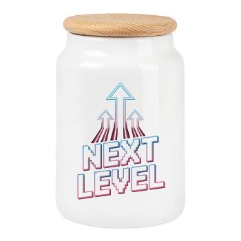 Next Level Gamer Pixel Retro Ascension Arrows - Cookie Jar with Wooden Lid - white - Front