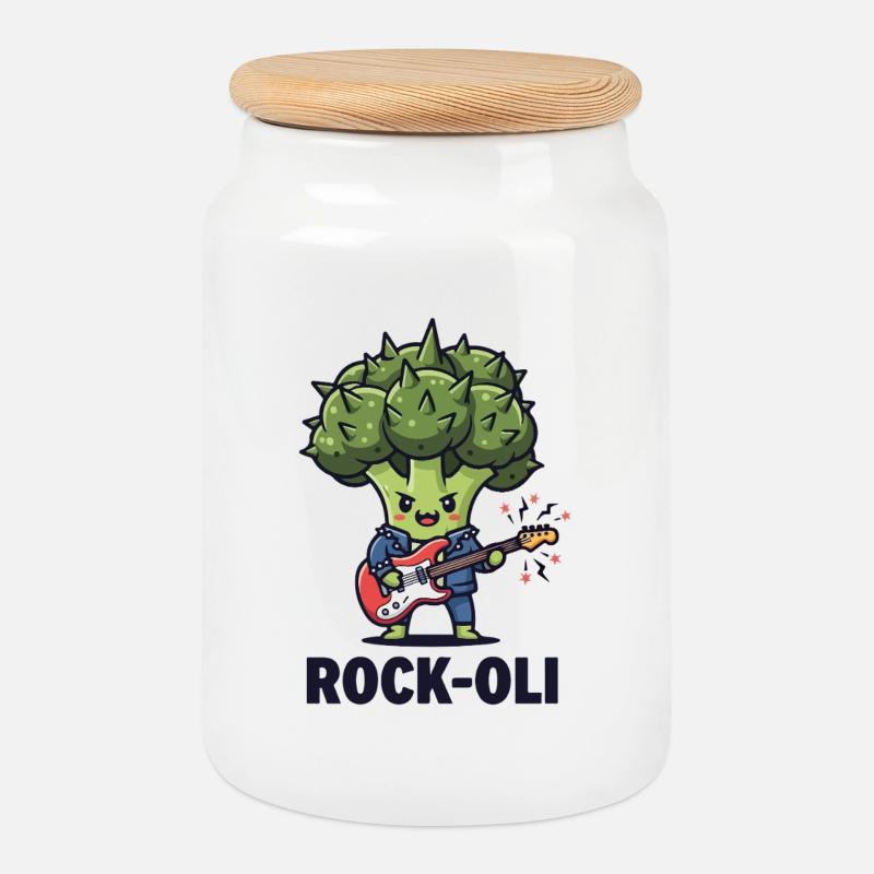 Brokko-Rocker - Keksdose mit Holzdeckel - Weiß