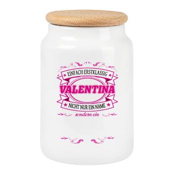 Caractéristique de qualité Valentina tout simplement de première classe - Boîte à biscuits avec couvercle en bois - blanc - Devant