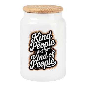 Les gens gentils sont mon genre de personnes - Boîte à biscuits avec couvercle en bois - blanc - Devant