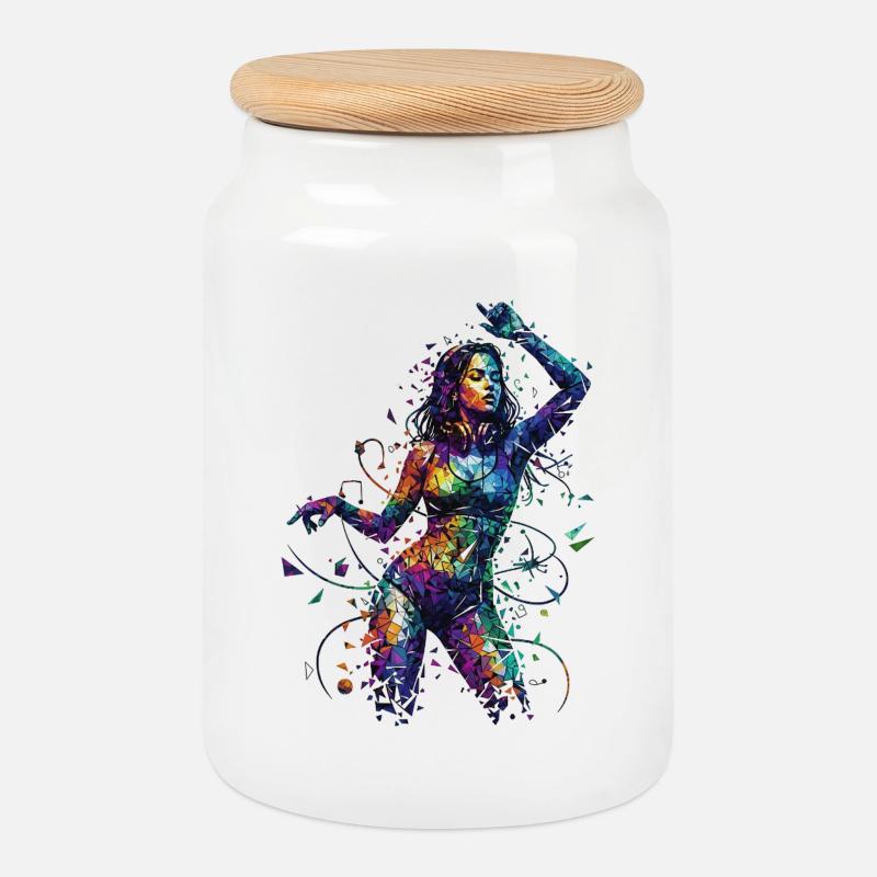 Vibe Motion - Cookie Jar with Wooden Lid - white
