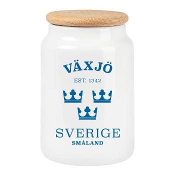 Växjö Sverige Sweden - Boîte à biscuits avec couvercle en bois - blanc - Devant