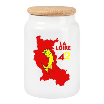La Loire 42  - Boîte à biscuits avec couvercle en bois - blanc - Devant