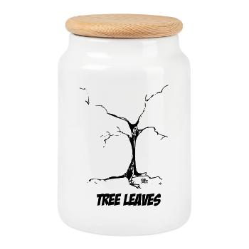 Tree - Cookie Jar with Wooden Lid - white - Front