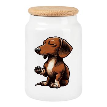 Teckel, Propriétaire de teckel, Amoureux du teckel, Teckel - Boîte à biscuits avec couvercle en bois - blanc - Devant