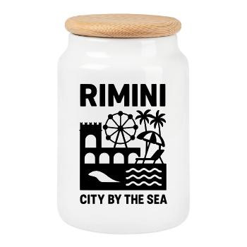 Rimini Silhouette - Cookie Jar with Wooden Lid - white - Front
