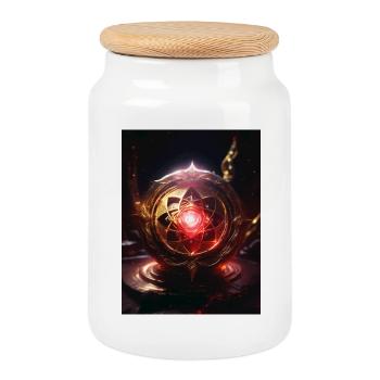 Chakra racine – Muladhara : Feu de la Terre - Boîte à biscuits avec couvercle en bois - blanc - Devant