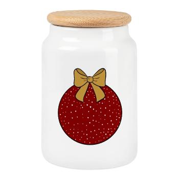 Bagatelle - Boîte à biscuits avec couvercle en bois - blanc - Devant