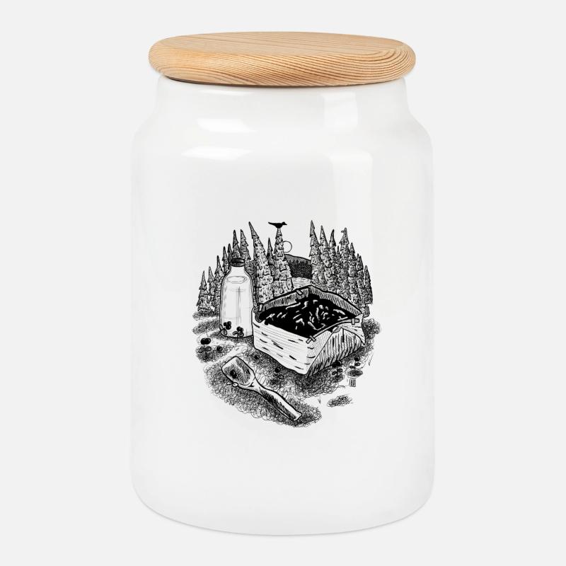 Mammia_notxt - Keksdose mit Holzdeckel - Weiß