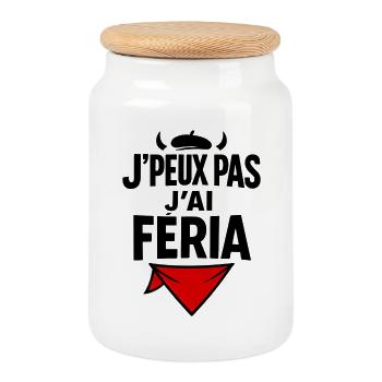 J'peux pas j'ai féria  - Boîte à biscuits avec couvercle en bois - blanc - Devant