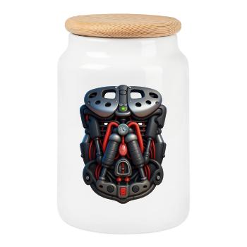 CYBORG ARMOR - baby & kids - Cookie Jar with Wooden Lid - white - Front