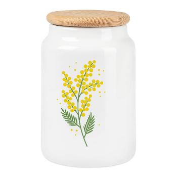 Geliebte Mama Blumen - Keksdose mit Holzdeckel - Weiß - Vorne