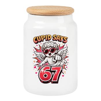 Cupid Days 67 Liebe Valentinstag Geschenk Süß - Keksdose mit Holzdeckel - Weiß - Vorne