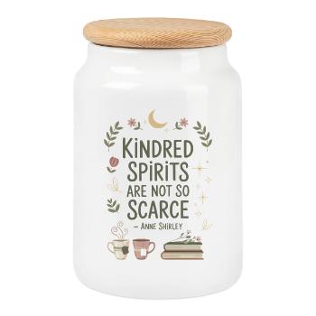 Book Lover Friend Quote Anne Shirley - Cookie Jar with Wooden Lid - white - Front