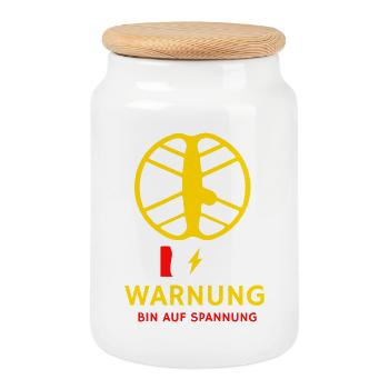 Sondeln_Low_Battery_Warning_T-shirt - Cookie Jar with Wooden Lid - white - Front