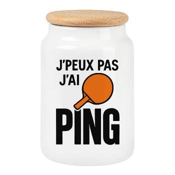 Ich kann nicht, ich ping. - Keksdose mit Holzdeckel - Weiß - Vorne