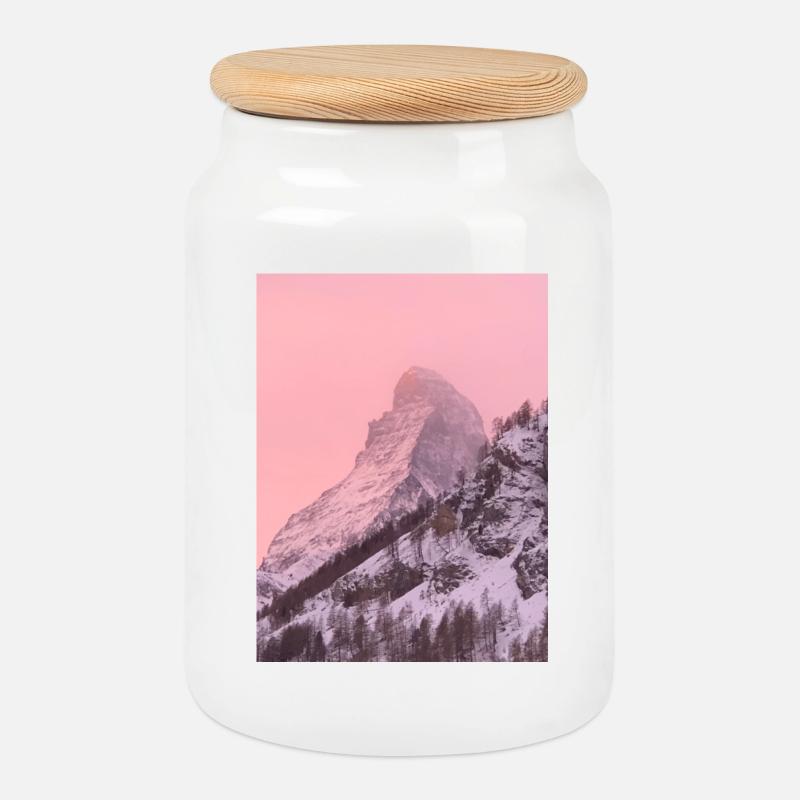 Matterhorn 3 - Keksdose mit Holzdeckel - Weiß
