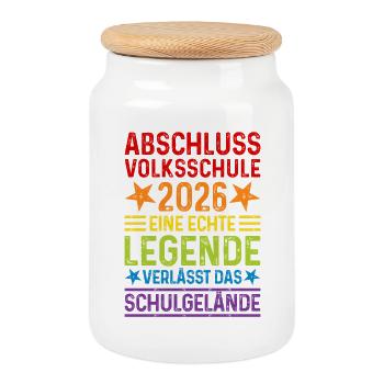 Primary school graduation 2026 - Cookie Jar with Wooden Lid - white - Front