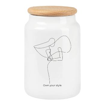 Own your style - Cookie Jar with Wooden Lid - white - Front