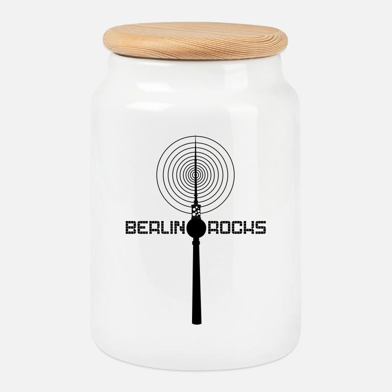 Berlin Rocks - Keksdose mit Holzdeckel - Weiß