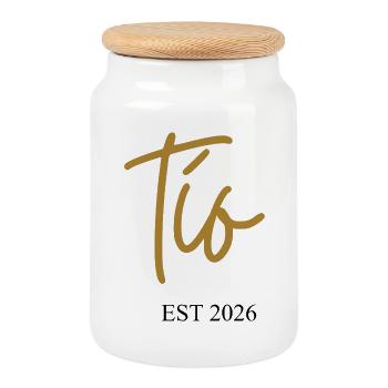 Oncle EST 2026 - Boîte à biscuits avec couvercle en bois - blanc - Devant
