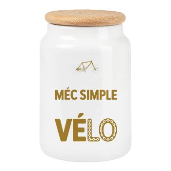 Simple guy loves cycling and aperitif humor man bike - Cookie Jar with Wooden Lid - white - Front