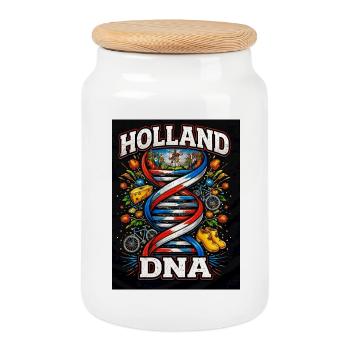 Holland DNA: Dutch Style - Cookie Jar with Wooden Lid - white - Front