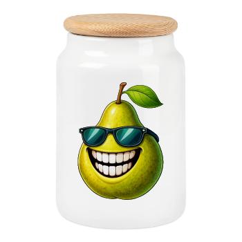 Cool Pear Summer Fruit Glasses Sweet Sunglass - Boîte à biscuits avec couvercle en bois - blanc - Devant