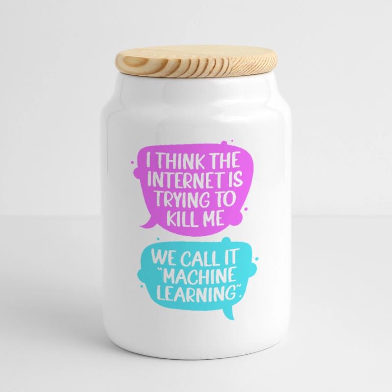 GPT Programmer Coder Cookie Jar with Wooden Lid